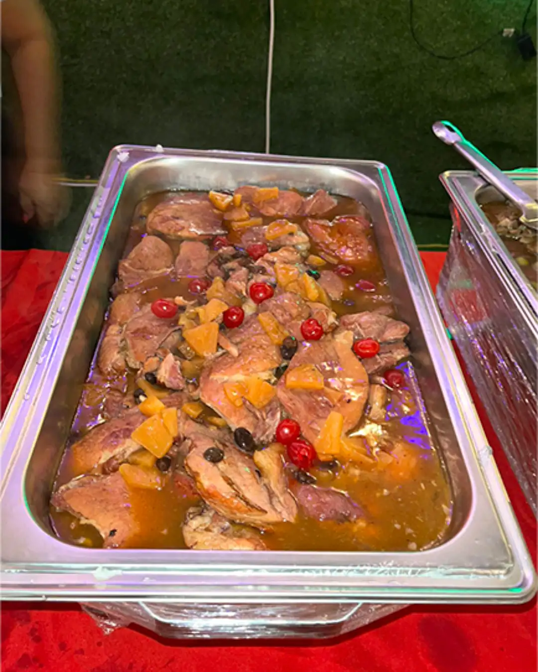 Slow-cooked pork dish in a serving tray